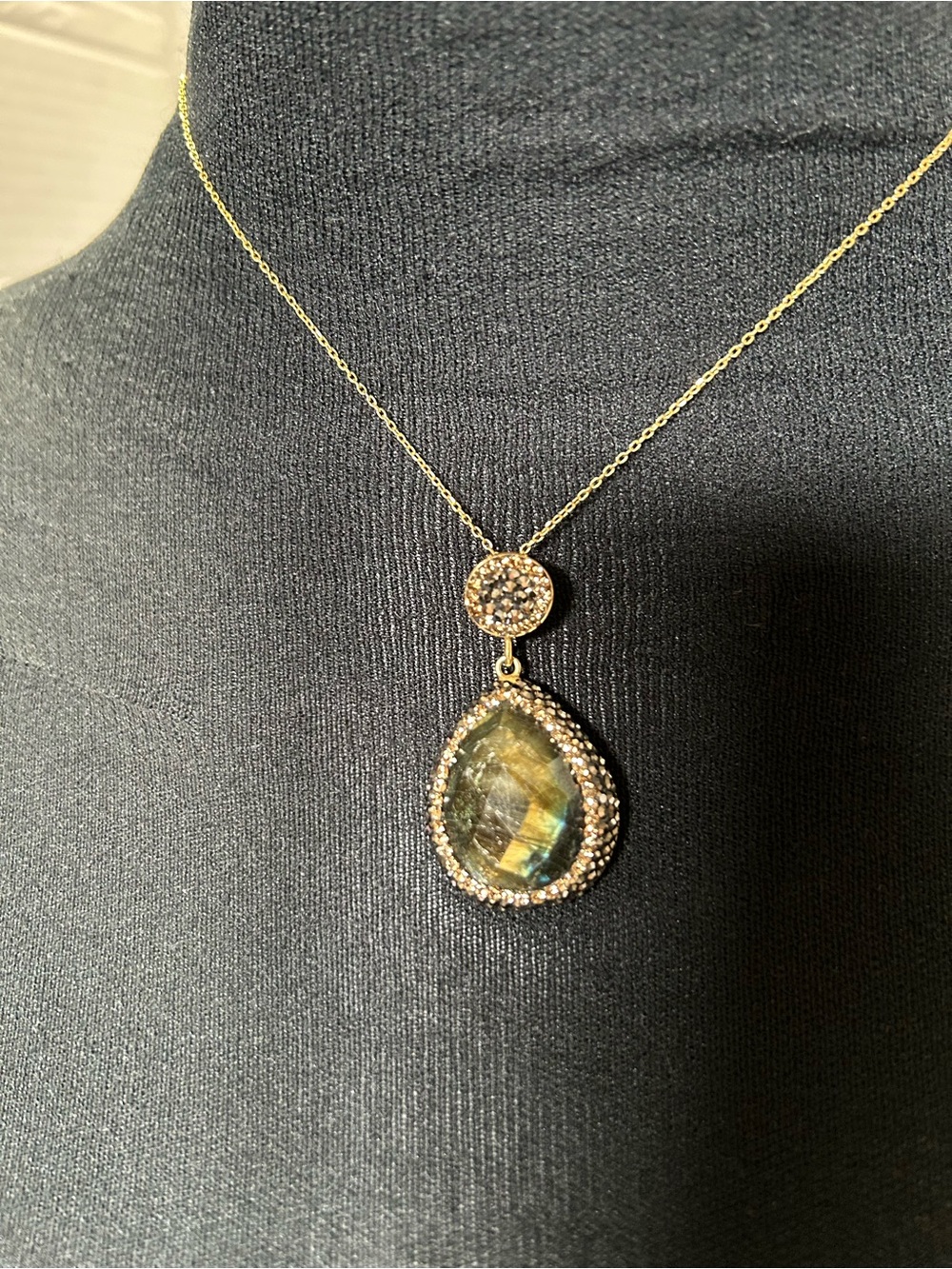 Bold Labradorite and crystal Necklace